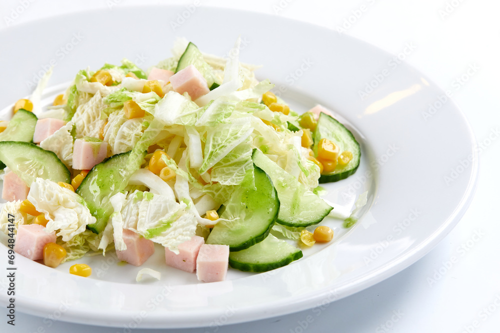 salad with cucumber and ham salad with cucumber and ham