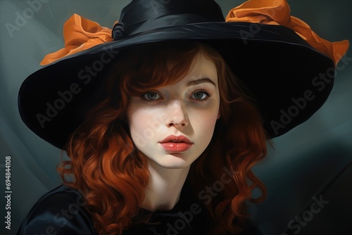 Portrait of a young woman in a stylish hat