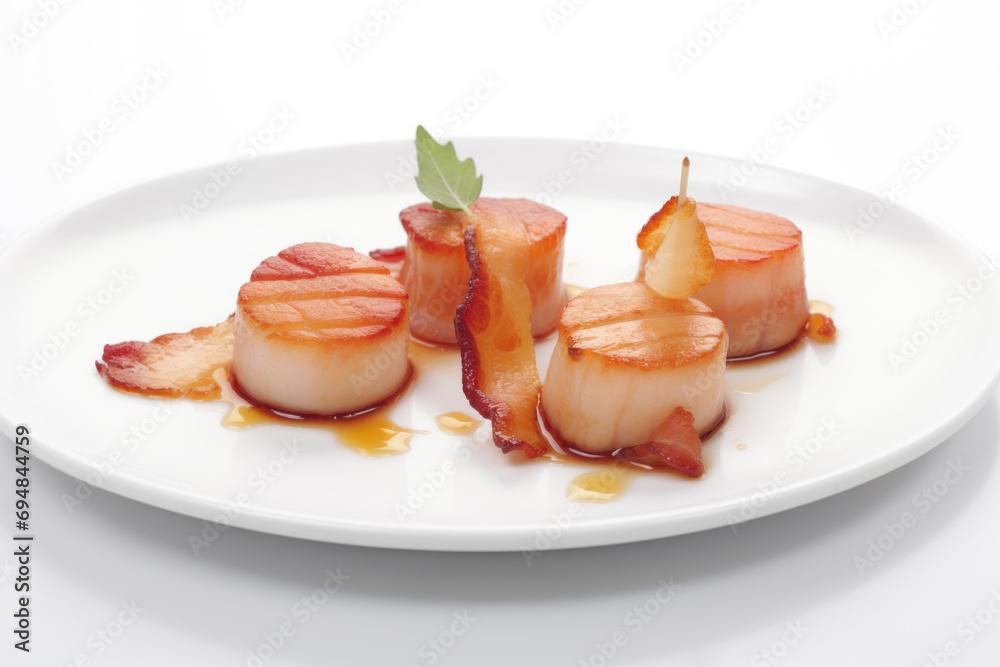 Sea scallops wrapped in bacon and seared Sea scallops wrapped in bacon and seared