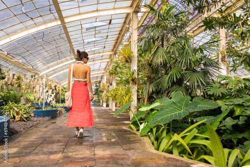 Woman exploring Chapultepec Botanical Greenhouse photo