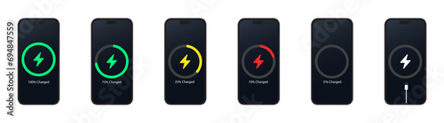 Rivne, Ukraine - December 18, 2023: Charger. iPhone charging. Connected. Realistic design. Realistic editorial vector. photo