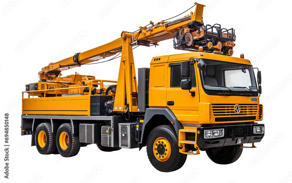 Mobile Crane isolated on transparent background.