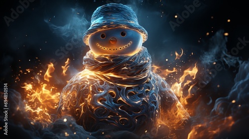 snow man burning, sonwman burning