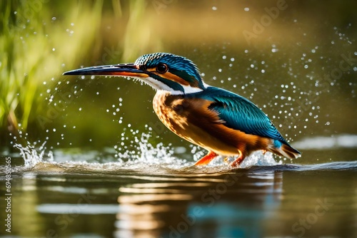Female Kingfisher emerging from the water after an unsuccessful dive to grab a fish. Taking photos of these beautiful birds is addicitive now I need to go back again photo
