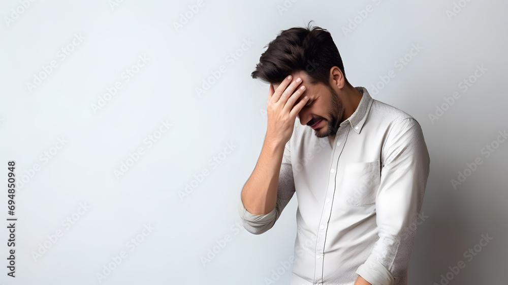 Handsome arab man suffering dizziness, vertigo, headache, fainting attack or stress Handsome arab man suffering dizziness, vertigo, headache, fainting attack or stress