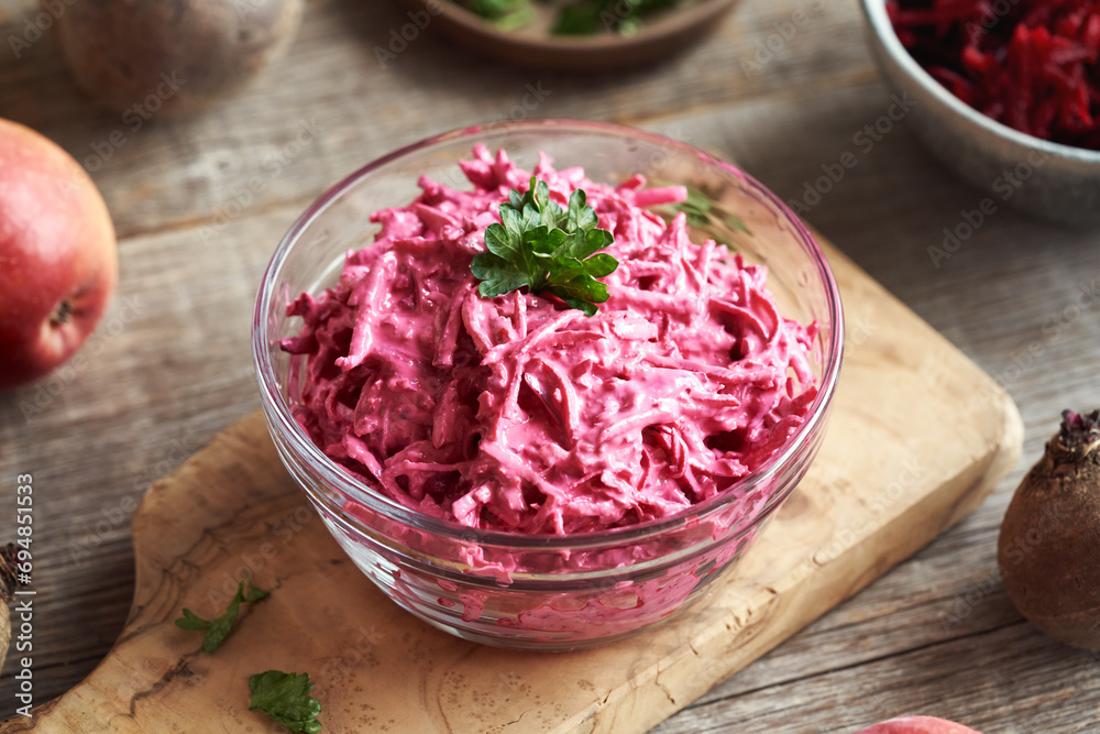 Beetroot salad with sour cream with apples Beetroot salad with sour cream with apples