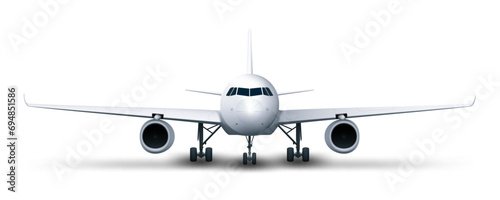 3D White Airplane Isolated On White Background