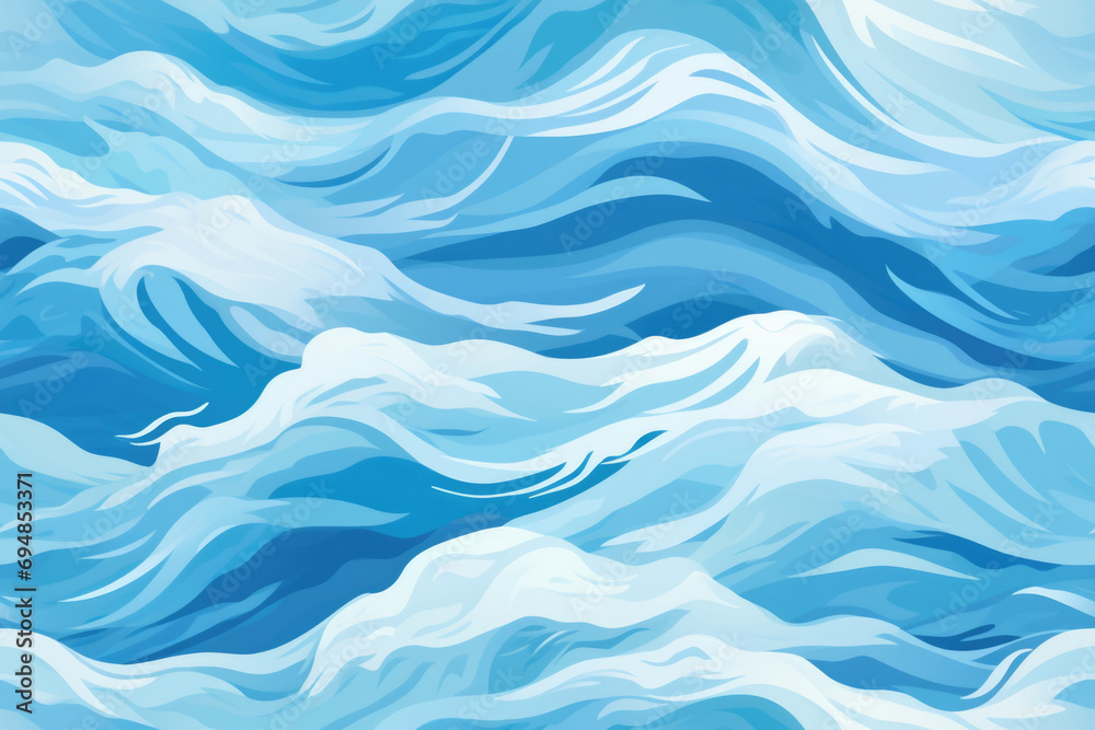 Seamless pattern blue sea waves