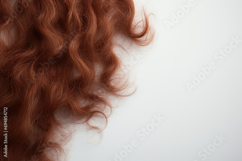 Woman closeup fashion long brown hair natural hairstyle female background curly shiny beauty