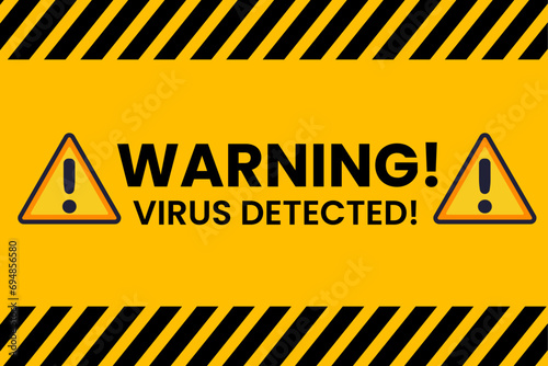 Warning virus detected background.