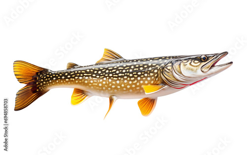 Pike fish isolated on transparent background.