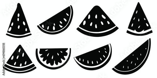 Watermelon slice silhouette vectors