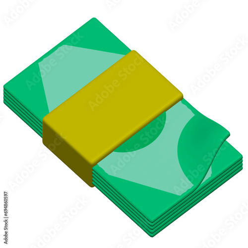 Money Wealthy Finances 3D Cartoon realistic money