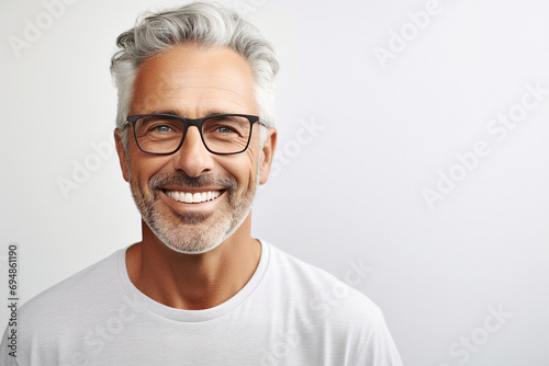Generative AI picture image of attractive nice groomed guy with model appearance isolated on white background photo