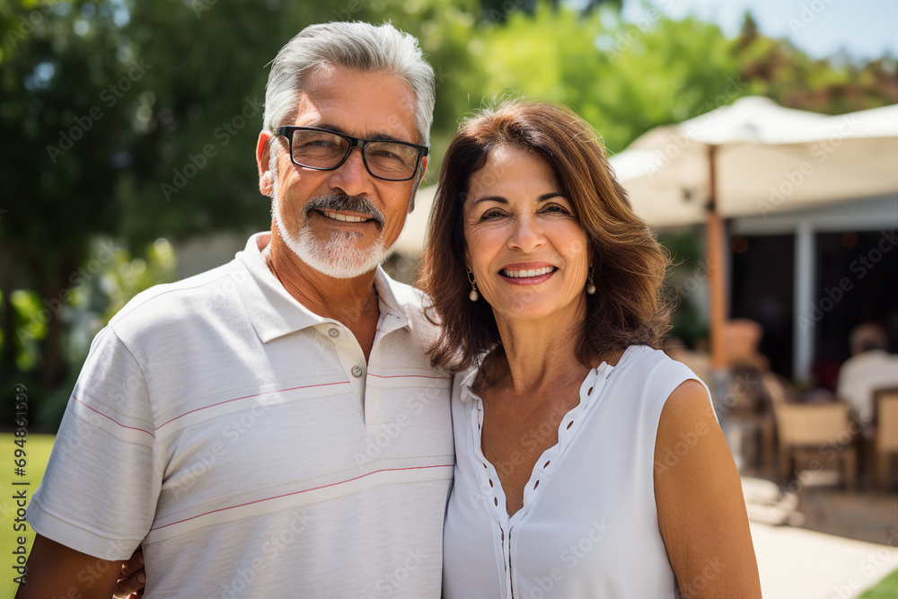 AI generated picture of cute cheerful couple celebrating their wedding anniversary party AI generated picture of cute cheerful couple celebrating their wedding anniversary party