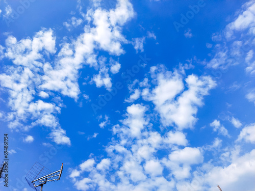 Fototapeta Naklejka Na Ścianę i Meble -  Blue sky and white clouds background. Nature cloud blue sky and white cloud on blue sky.