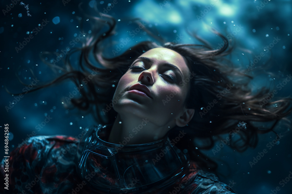 Created with generative ai tools astronaut portrait exploring deep space discover new planet Created with generative ai tools astronaut portrait exploring deep space discover new planet