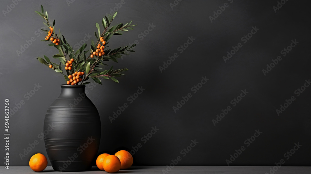 Obraz na płótnie Black and Orange Art Interior Design w salonie