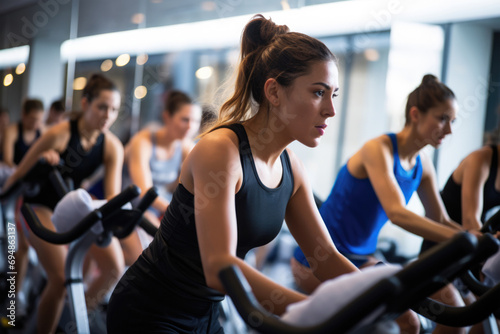 Gymgoers Sweating It Out During Intense Exercise Session photo