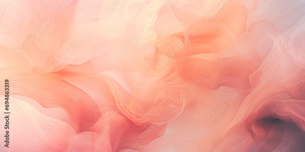 Abstract background with smoky peach fuzz, amorphous patterns.