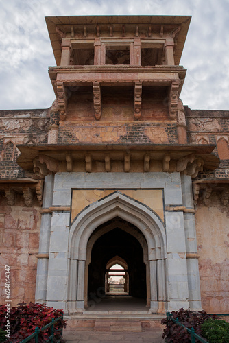 Entrance of Jahaj Mahal  Mandu  Madhya Pradesh  India  Asia.