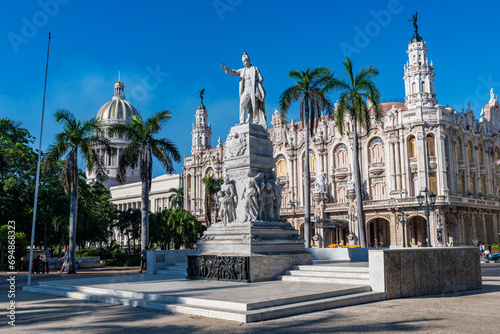 Jose Marti statue in the Parque Central, Havana, Cuba, West Indies photo