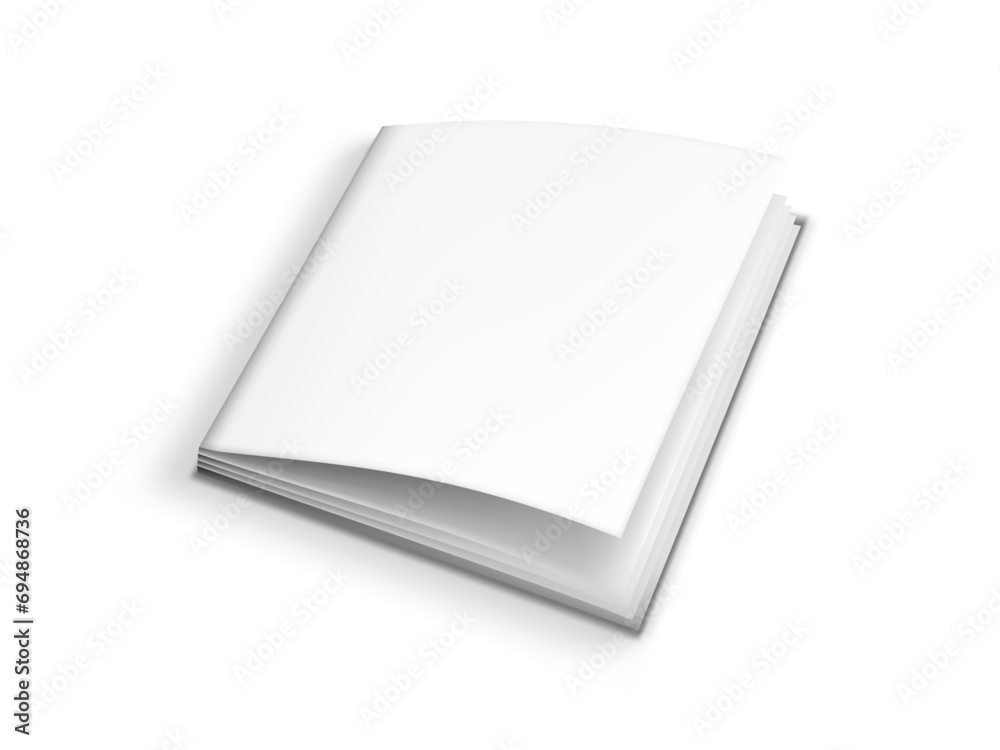 3D Blank Square Brochure Or Catalog On White 3D Blank Square Brochure Or Catalog On White
