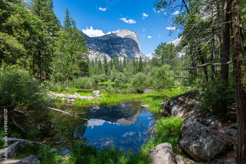 Mirror Lake in the Tenaya Canyon, Yosemite National Park, UNESCO World Heritage Site, California photo