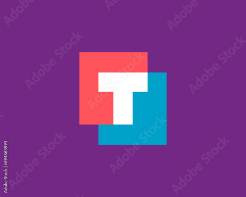 Letter T logo icon design template elements