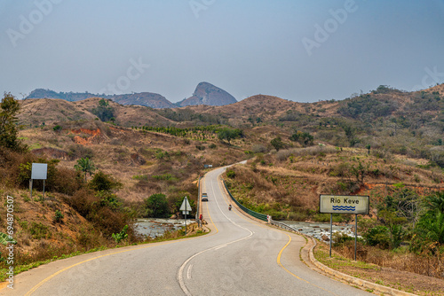 Road over the Cuvo River (Rio Keve), near confluence with Toeota River, Conda, Kumbira Forest Reserve, Kwanza Sul, Angola photo