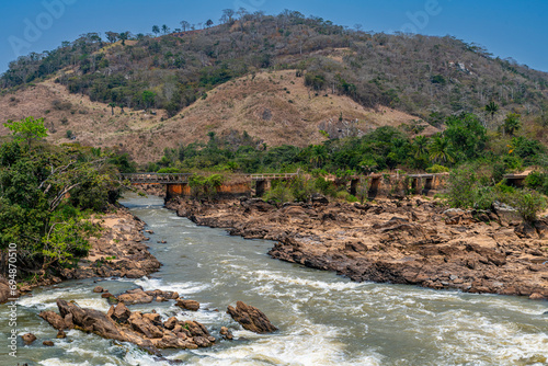 Old railroad bridge over Cuvo River (Rio Keve), near confluence with Toeota River, Six Arches Bridge, Conda, Kumbira Forest Reserve, Kwanza Sul, Angola photo