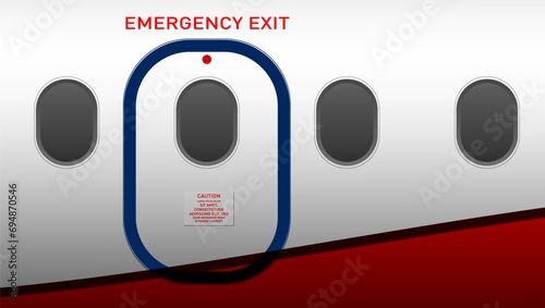 3D Realistic Abstract Airplane Emergency Exit Door