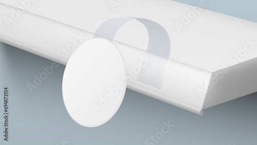 White Clear Round Supermarket Shelf Wobbler Label