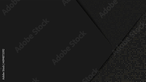 Abstract black geometric background design. Modern dark background template with glitter dots texture. Vector illustration
