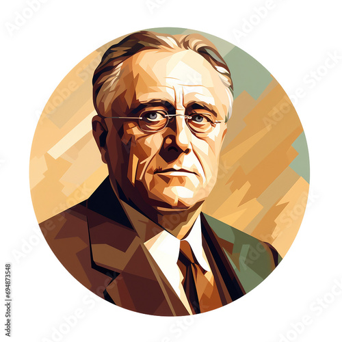 Franklin D. Roosevelt White Icon on a transparent background photo