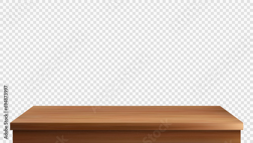 3D Wooden Table Tabletop Front Perspective View