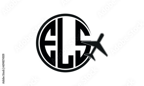 ELS three initial letter circle tour & travel agency logo design vector template. hajj umrah agency, abstract, wordmark, business, monogram, minimalist, brand, company, flat, tourism agency, tourist photo