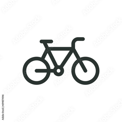 Classic bike isolated icon, bicycle path vector icon with editable stroke