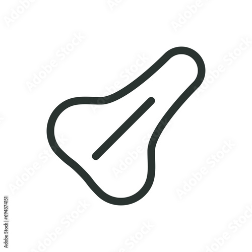 Bike seat isolated icon, bicycle saddle vector icon with editable stroke