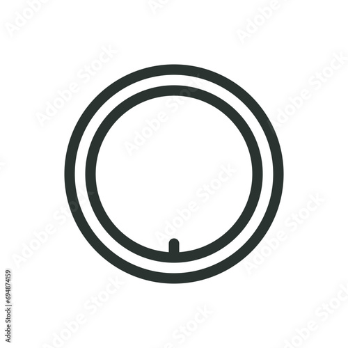 Bicycle tire isolated icon, bike air chamber vector icon with editable stroke