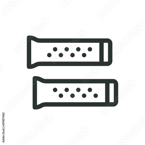 Bike grips isolated icon, mountain bicycle grips vector icon with editable stroke