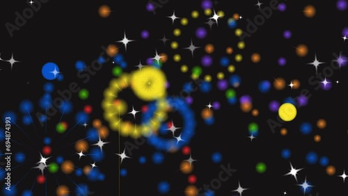 Happy New Year 2024, animation with fireworks, and new year greeting

