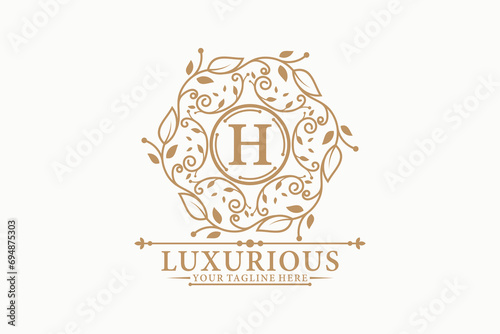 luxury logo design with initial letter for brand name