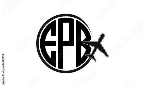 EPB three initial letter circle tour & travel agency logo design vector template. hajj umrah agency, abstract, wordmark, business, monogram, minimalist, brand, company, flat, tourism agency, tourist