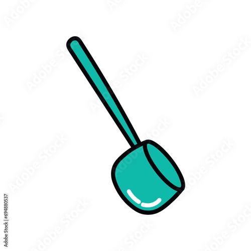 Coffee element of colorful food set. In this inviting coffee and food illustration, a lively and colorful design with clear outlines highlights a delightful coffee spoon. Vector illustration.