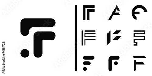 Letter F logo collection. Premium Vector