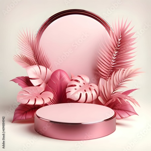 Pink Pastel Color Podium
