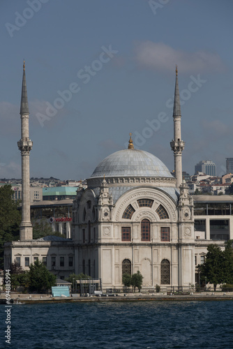 Dolmabahce Mosque, on Bosphorus Strait, Istanbul, Turkey, Europe photo