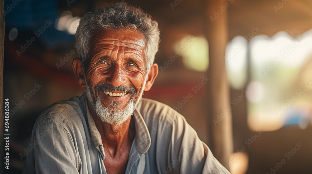 humanitarian, genuine smile, soft natural light, candid, earthy tones humanitarian, genuine smile, soft natural light, candid, earthy tones
