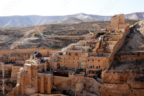 Mar Saba, one of the oldest continuously inhabited monasteries in the world, eastern Judean Desert, Israel photo
